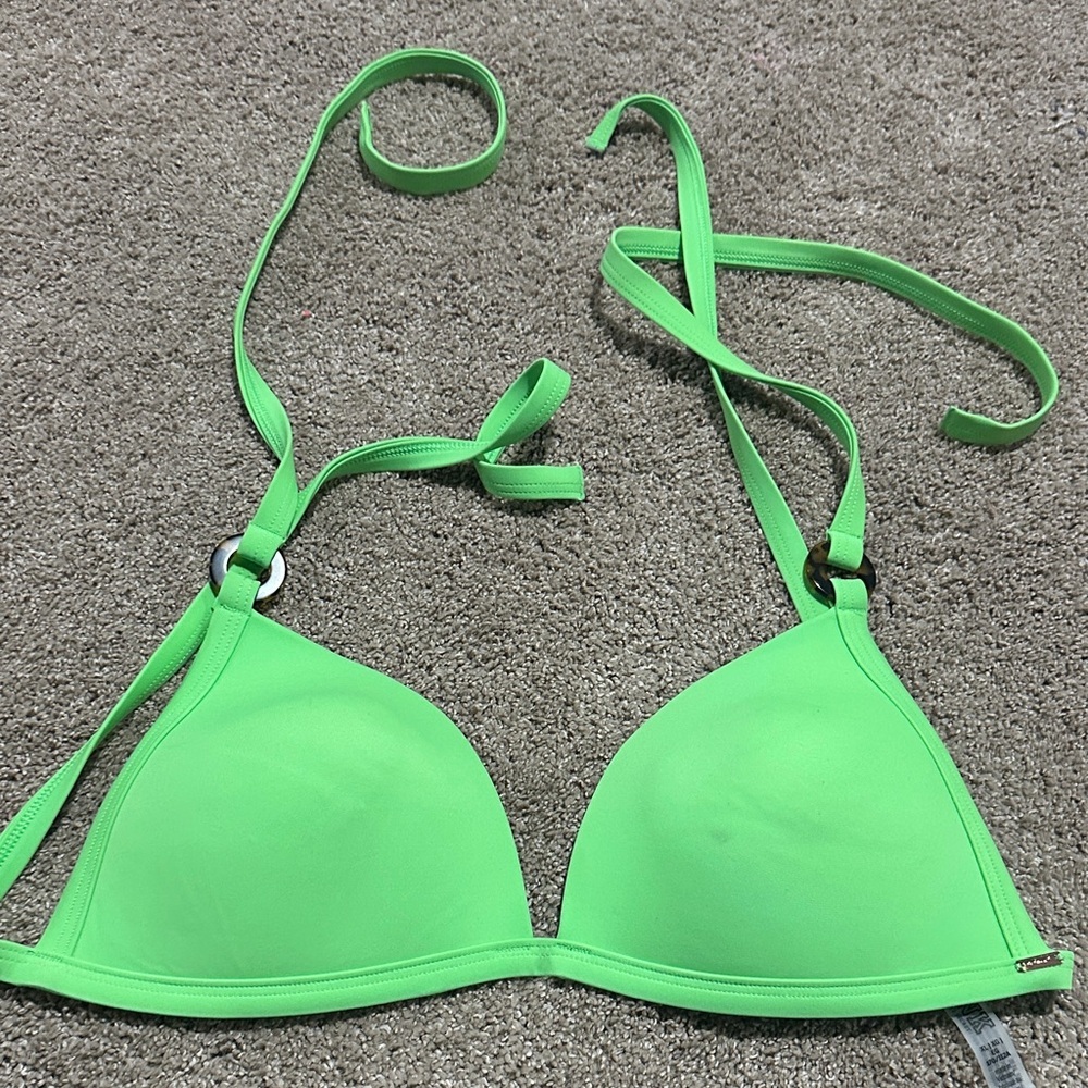 Pink VS Vibrant Green Bikini Top